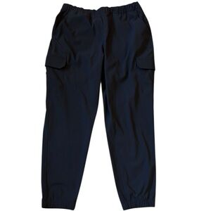 Eddie Bauer Black High Rise Cargo Hiking Jogger Pants Drawstring Elastic Size 12